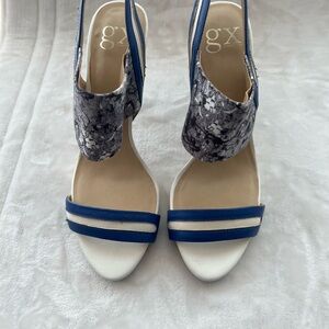 GX by Gwen Stefani Blue and White Sandals